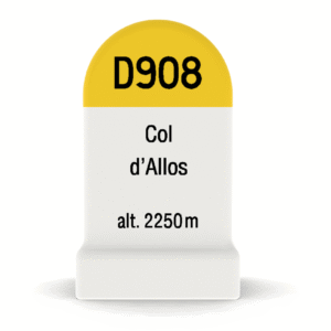 Borne kilométrique miniature Col d'Allos, souvenir de cyclisme et de montagne