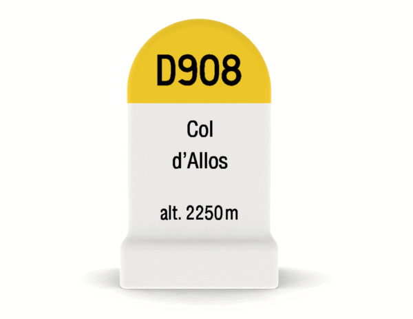 Borne kilométrique miniature Col d'Allos, souvenir de cyclisme et de montagne