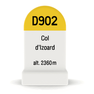 Borne kilométrique miniature du Col d'Izoard, souvenir de cyclisme et de montagne