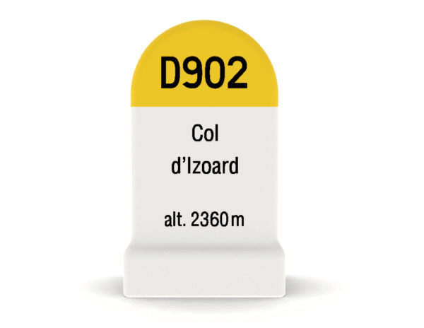 Borne kilométrique miniature du Col d'Izoard, souvenir de cyclisme et de montagne