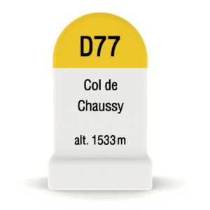 Borne kilométrique miniature du Col de Chaussy, souvenir de cyclisme et de montagne