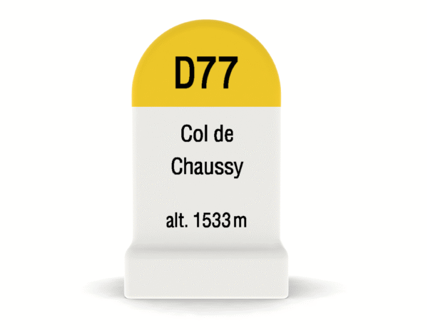 Borne kilométrique miniature du Col de Chaussy, souvenir de cyclisme et de montagne