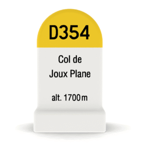 Borne kilométrique miniature du Col de Joux Plane, souvenir de cyclisme et de montagne