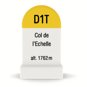 Borne kilométrique miniature du Col de l'Echelle, souvenir de cyclisme et de montagne