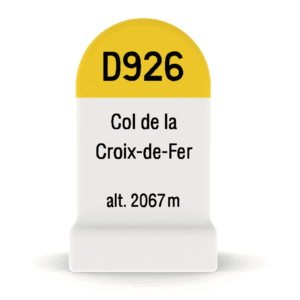 Borne kilométrique miniature du Col de la Croix de Fer, souvenir de cyclisme et de montagne