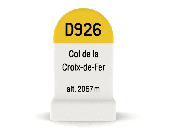 Borne kilométrique miniature du Col de la Croix de Fer, souvenir de cyclisme et de montagne