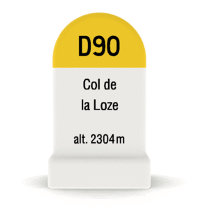 Borne kilométrique miniature du Col de la Loze, souvenir de cyclisme et de montagne