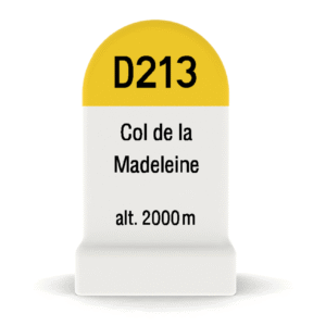 Borne kilométrique miniature du Col de la Madeleine, souvenir de cyclisme et de montagne