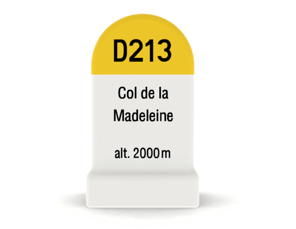 Borne kilométrique miniature du Col de la Madeleine, souvenir de cyclisme et de montagne