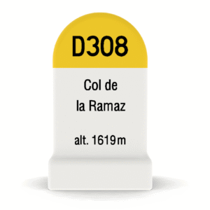 Borne kilométrique miniature du Col de la Ramaz, souvenir de cyclisme et de montagne