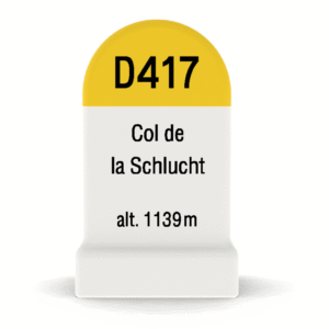 Borne kilométrique miniature du Col de la Schlucht, souvenir de cyclisme et de montagne