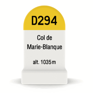 Borne kilométrique miniature du Col de Marie-Blanque, souvenir de cyclisme et de montagne