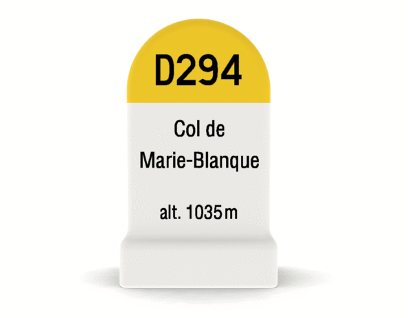 Borne kilométrique miniature du Col de Marie-Blanque, souvenir de cyclisme et de montagne