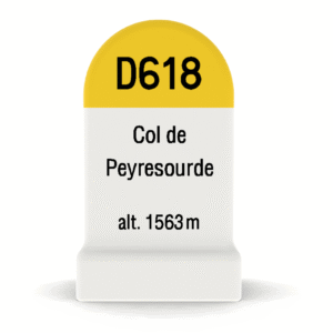 Borne kilométrique miniature du Col de Peyresourde, souvenir de cyclisme et de montagne