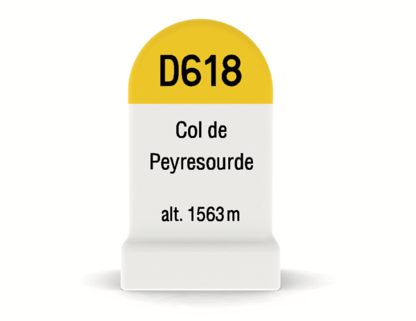 Borne kilométrique miniature du Col de Peyresourde, souvenir de cyclisme et de montagne