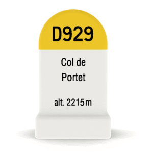 Borne kilométrique miniature du Col de Portet, souvenir de cyclisme et de montagne