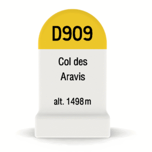 Borne kilométrique miniature du Col des Aravis, souvenir de cyclisme et de montagne