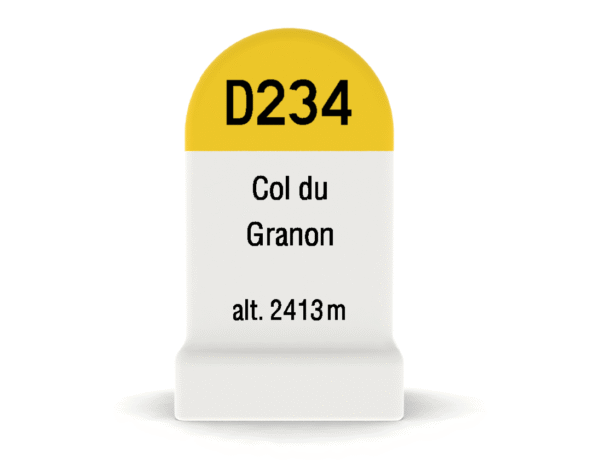 Borne kilométrique miniature du Col du Granon, souvenir de cyclisme et de montagne