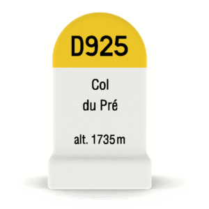 Borne kilométrique miniature du Col du Pré, souvenir de cyclisme et de montagne