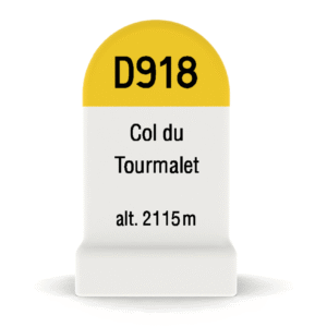 Borne kilométrique miniature du Col du Tourmalet, souvenir de cyclisme et de montagne