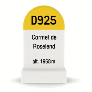 Borne kilométrique miniature du Cormet de Roselend, souvenir de cyclisme et de montagne