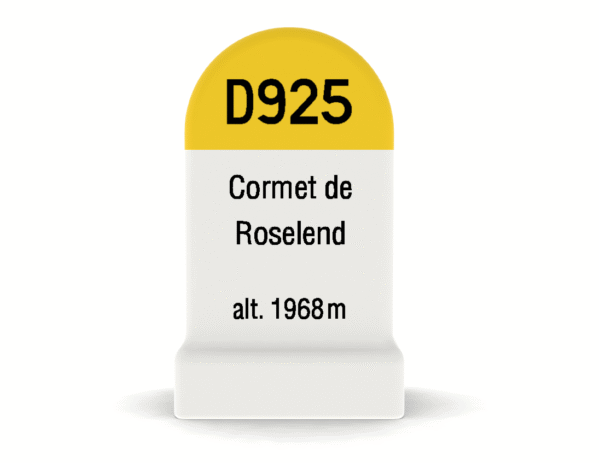Borne kilométrique miniature du Cormet de Roselend, souvenir de cyclisme et de montagne