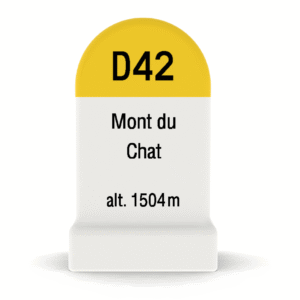 Borne kilométrique miniature du Mont du Chat, souvenir de cyclisme et de montagne