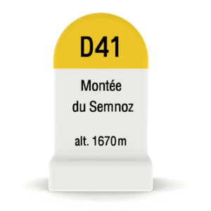 Borne kilométrique miniature de la Montée du Semnoz, souvenir de cyclisme et de montagne