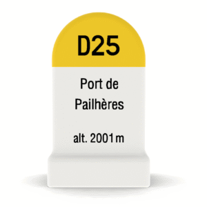 Borne kilométrique miniature du Port de Pailhères, souvenir de cyclisme et de montagne