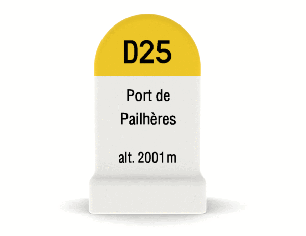 Borne kilométrique miniature du Port de Pailhères, souvenir de cyclisme et de montagne